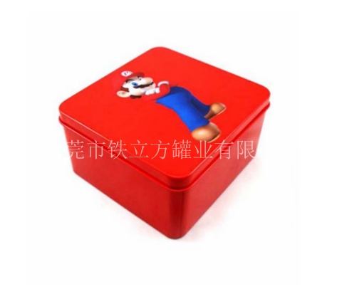紅色卡通扣底玩具罐